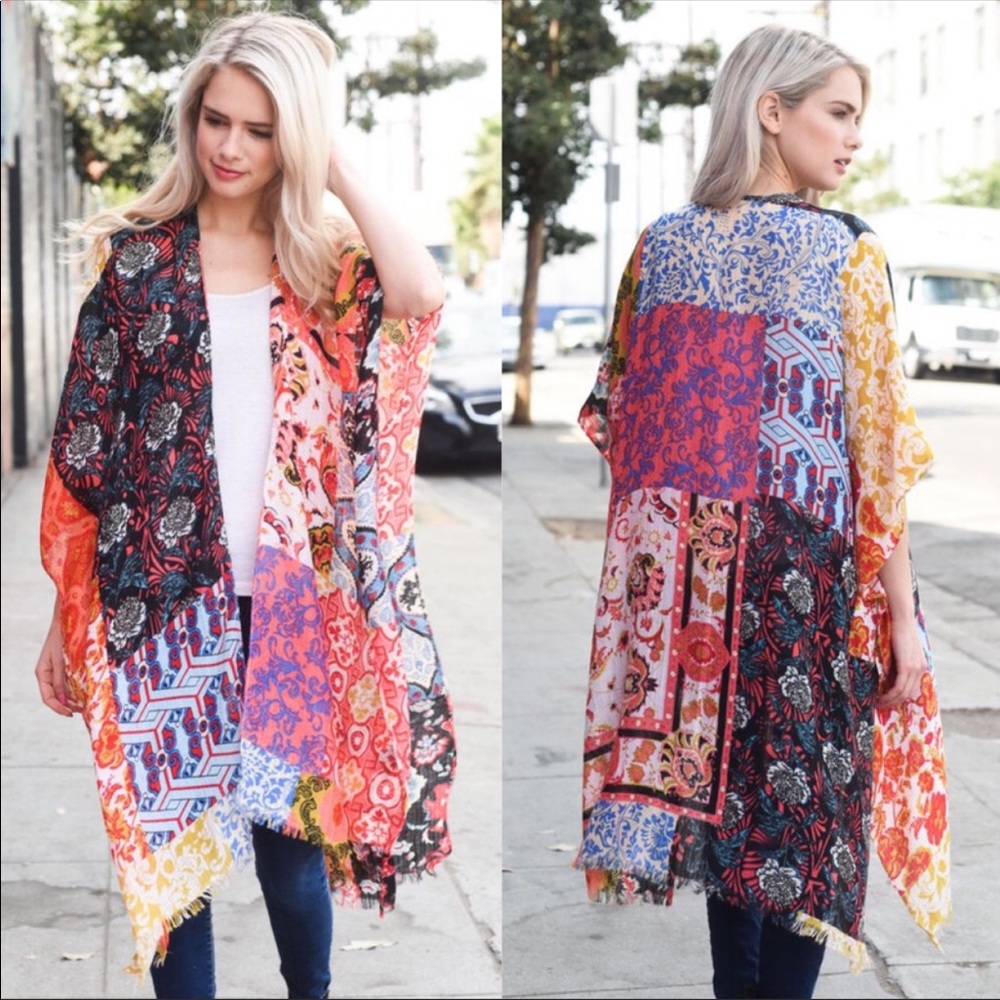 Last!Boho Floral Kimono - Picture 2 of 3